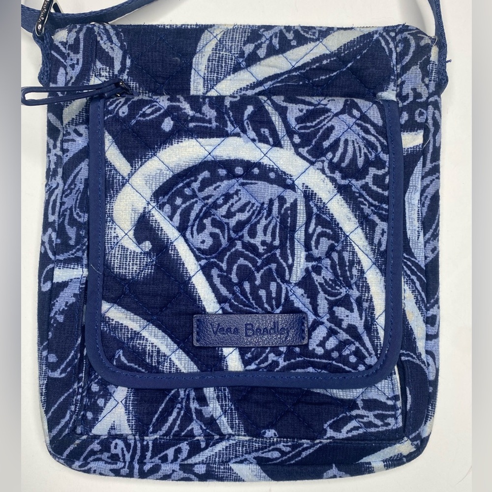 Vera Bradley Indio Blue and White Quilted Cotton Crossbody Bag